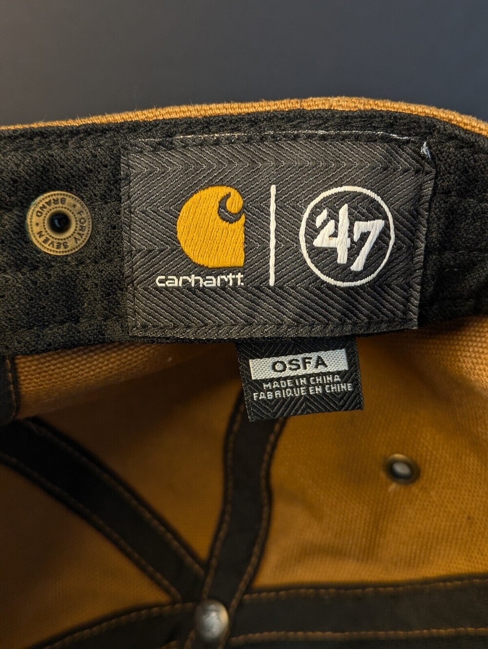 Carhartt x '47 Brand MLB Texas Rangers Hat Duck Canvas Strapback Hat - Picture 5 of 9